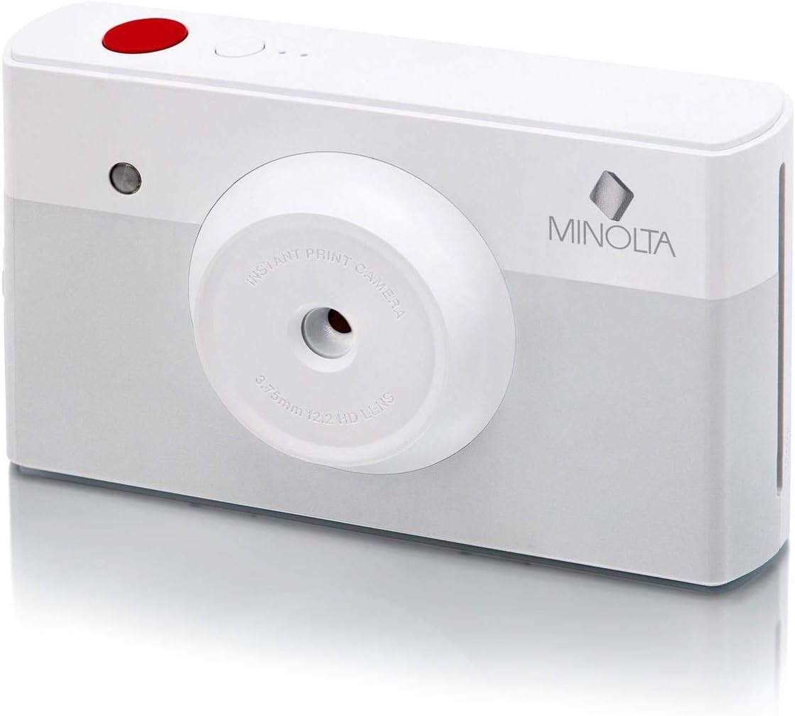 Minolta Instapix Instant Print Digital Camera - Colorful Photos, 2.1x3.4 inch Prints, 10MP, 1.7” Display, Bluetooth, Portable, Ideal Gift (Gray)