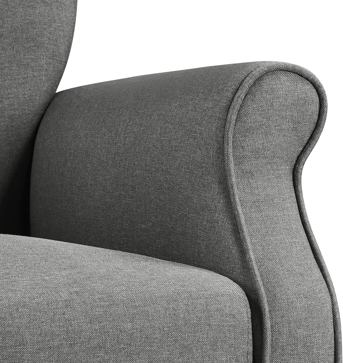 Yaheetech Modern Armchair, Mid Century Accent Chair with Sturdy Wood Legs and High Back for Small Space, Upholstered Fabric Sofa Club Chair for Living Room/Bedroom/Office, Set of 2, Dark Gray