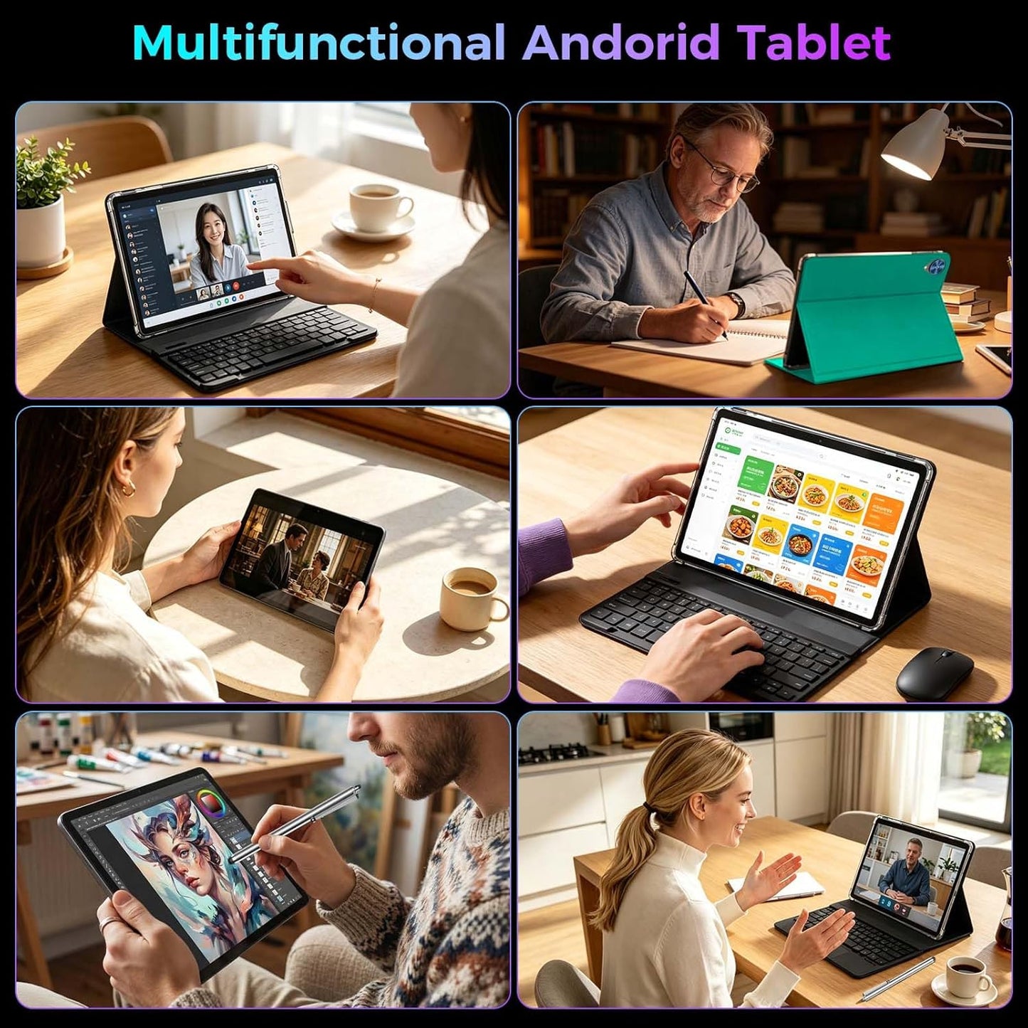 2026 Gemini AI Android 16 Tablet, 10 inch Tablet with Keyboard, 26GB+256GB (2TB Expand), 2-in-1 Tablets with 8-Core, 5G WiFi, 8000mAh, GMS, GPS, Electronic Tablets PC with Mouse, Case, Stylus (Green)