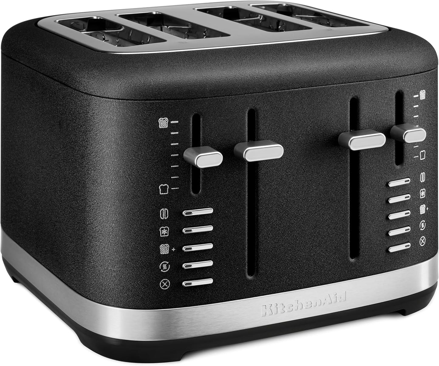 KitchenAid 4 Slice Automatic Toaster with Extra Wide Slots, KMT4109BK, Cast Iron Black