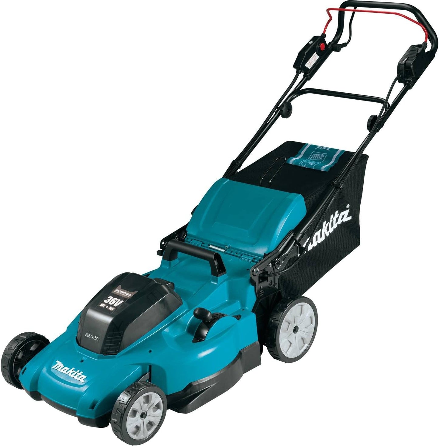 Makita XML11CT1-R 36V (18V X2) LXT Brushed Self‑Propelled Lithium-Ion 21 in. Cordless Lawn Mower Kit with 4 Batteries (5 Ah) (Renewed)
