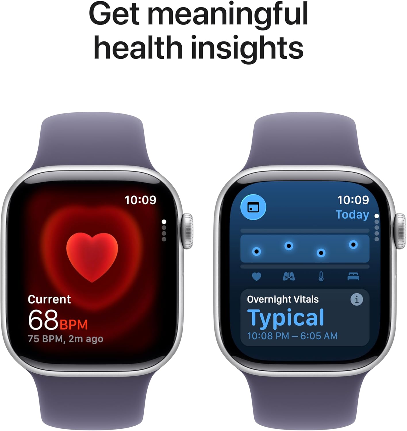 Apple Watch Series 11 GPS 42mm Smartwatch with Silver Aluminum Case with Purple Fog Sport Band - S/M. Sleep Score, Fitness Tracker, Health Monitoring, Always-On Display, Water Resistant