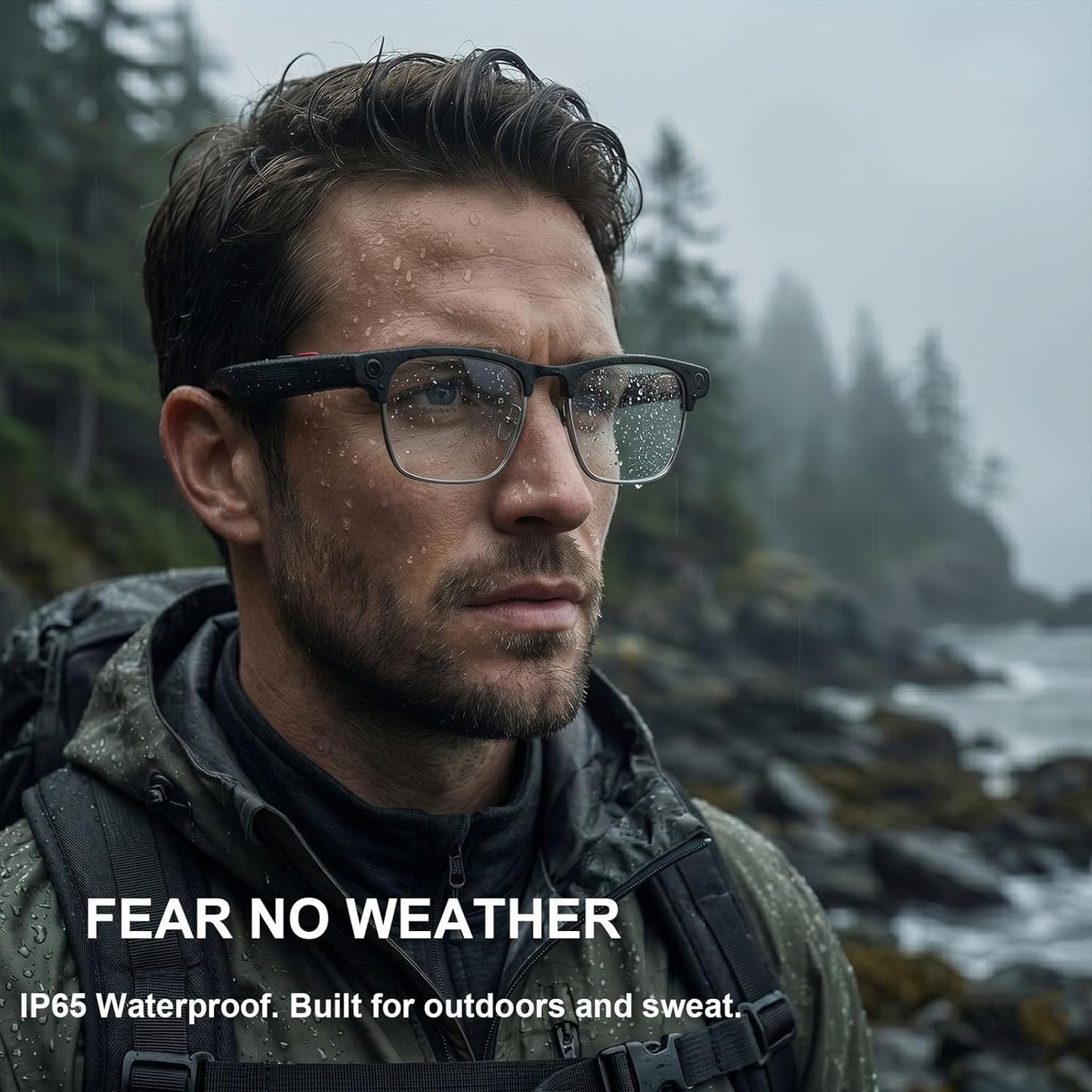 AI Smart Glasses with Camera, 8MP Camera Glasses for Life Vlog Travel Work, 4K Video Recording glasses for Women Men, Real-Time Translation, Voice Assistant, Calls, Bonus Blue Light Lenses Included