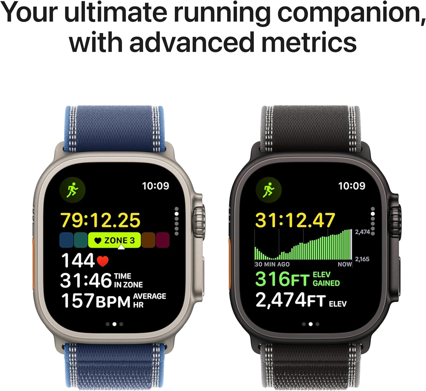 Apple Watch Ultra 3 GPS + Cellular 49mm Running & Multisport Smartwatch w/Rugged Titanium Case w/Blue/Bright Blue Trail Loop - M/L. Satellite Communications, Advanced Health & Fitness Tracking
