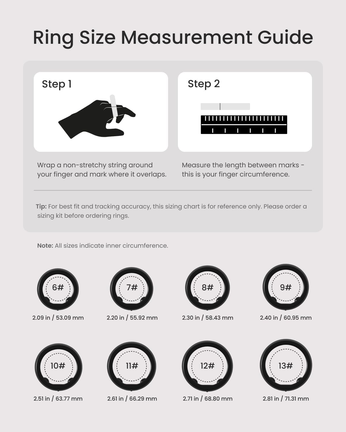 RENPHO Lynx Smart Ring-All Day Sleep & Activity Tracking, Includes Charging Case, Gifts for Men, 7-Day Battery Life, Subscription-Free App for iOS & Android, Size Before You Buy (Silver, Size 9)