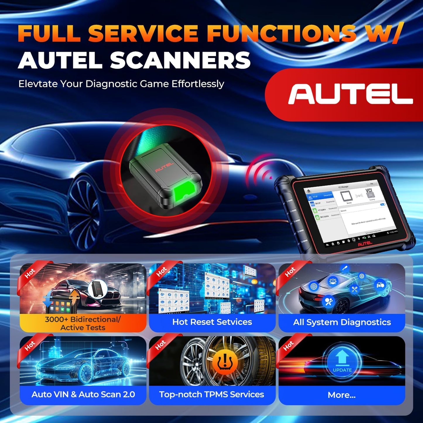 Autel Original MaxiVCI V150 VCI150 OBD2 Bluetooth Adapter, 2026 VCI 150 Car Wireless Communication Interface, Work w/Autel Diagnostic Scanner MK900BT MP900BT MP900Z-BT MP900TS MK900TS MX900TS TS900