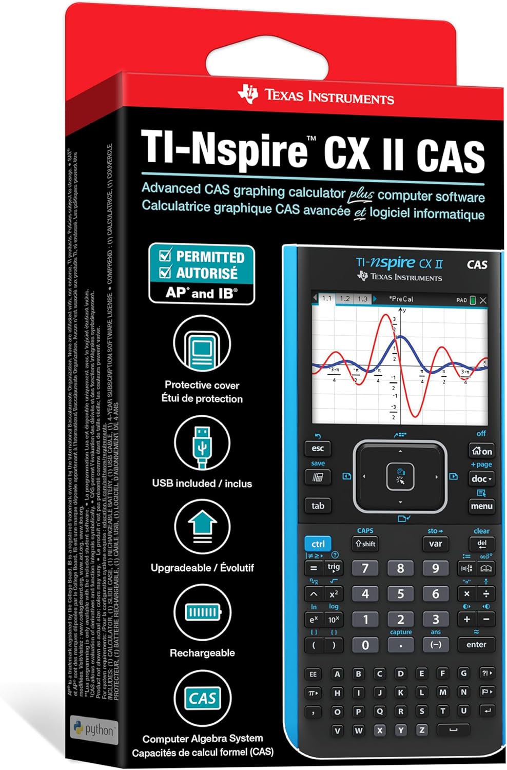 Texas Instruments TI-Nspire CX II CAS Color Graphing Calculator with Student Software (PC/Mac)
