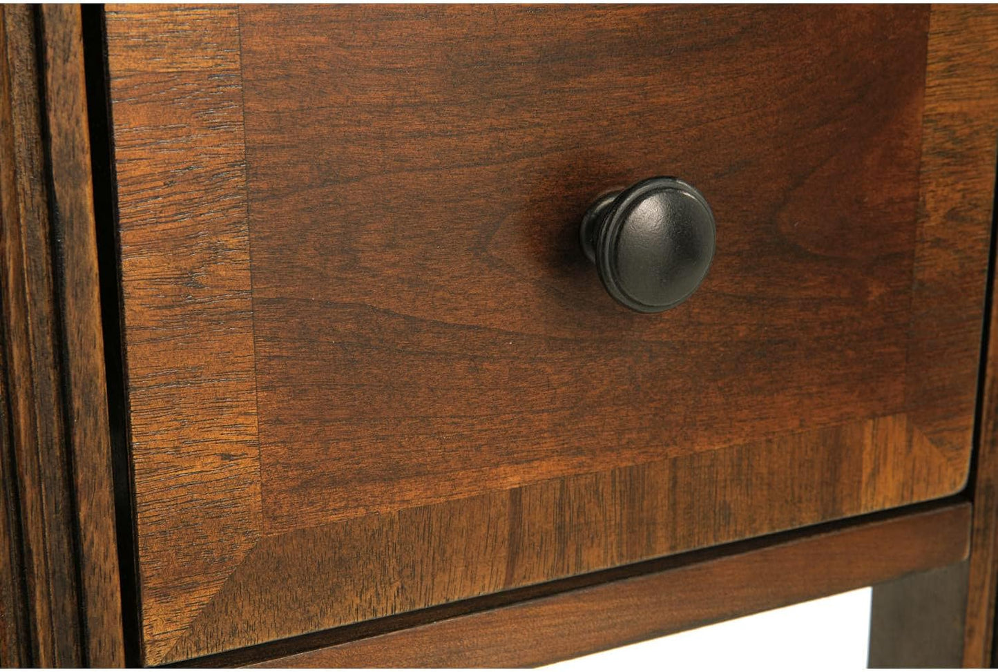 Signature Design by Ashley Breegin Chair Side End Table, 1 Drawer, 1 Fixed Shelf, Veneers, Wood, 13.13" W x 22.13" D x 23" H, Brown