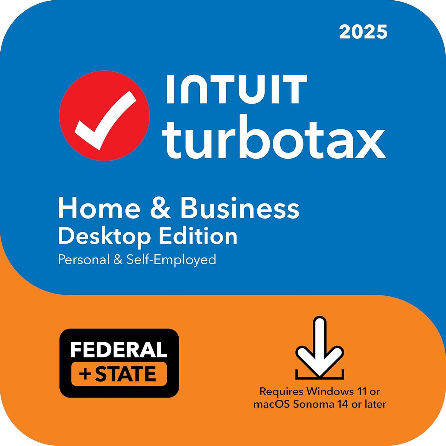 TurboTax Home & Business Desktop Edition 2025, Federal & State Tax Return Win11/Mac14 Download