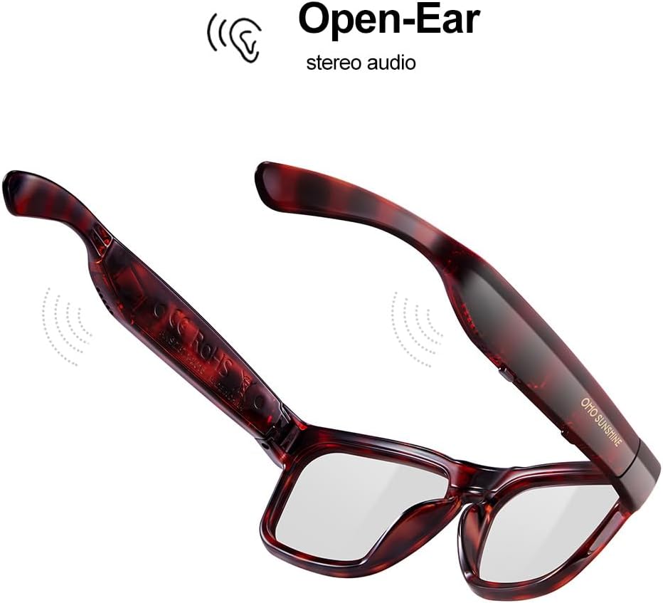 OhO sunshsine AI Glasses, Bluetooth Audio Sunglasses with 10H Playtime, ChatGPT Translation Water Resistant Open Ear Glasses