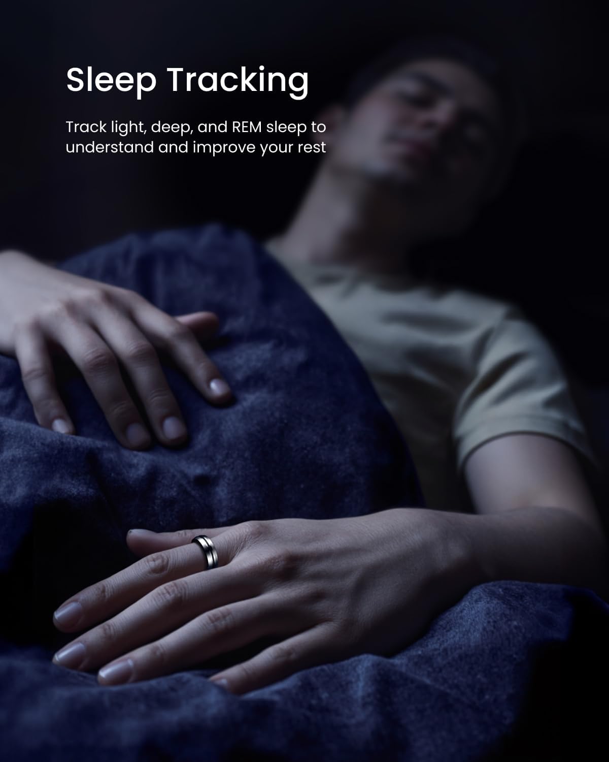 RENPHO Lynx Smart Ring-All Day Sleep & Activity Tracking, Includes Charging Case, Gifts for Men, 7-Day Battery Life, Subscription-Free App for iOS & Android, Size Before You Buy (Silver, Size 9)