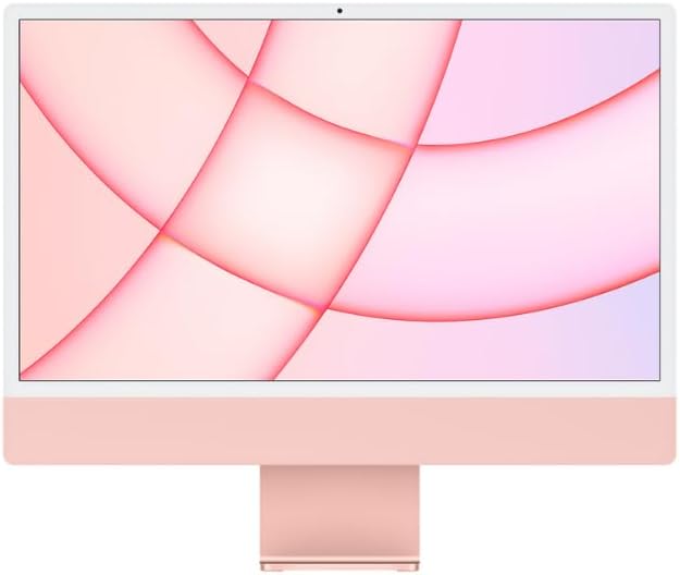 2021 Apple iMac with Apple M1 Chip with 8-core CPU (24-inch, 8GB RAM, 1TB Storage) (QWERTY English) Pink (Renewed)
