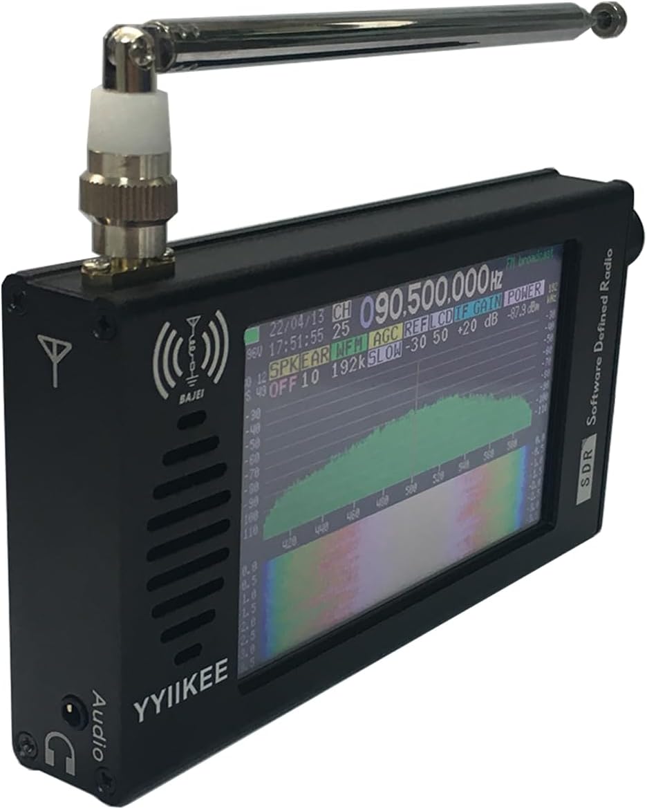Portable DSP SDR Radio Receiver 4.3 Inch Touchscreen 100KHz-149MHz Full Bands, FM, SSB, CW, HAM Radio with Waterfall Display