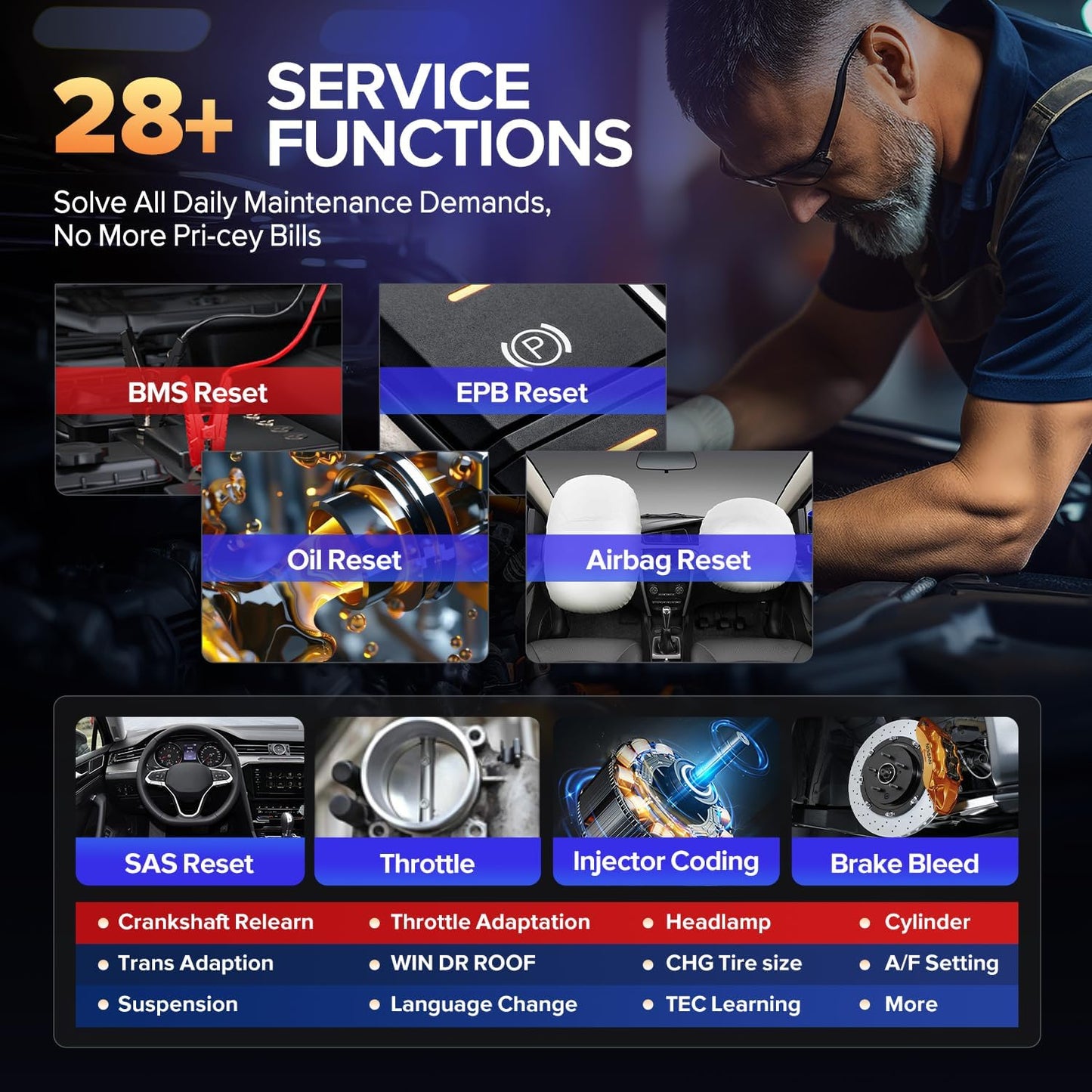 Autel Scanner MaxiCheck MX808S, 2026 US Ver. of MaxiCOM MK808S MK808Z, Bidirectional 3000+ Active Test 11OS as MK900 MK900BT MX900, 28+ Service, OE All Systems OBD2 Diagnostic Tool, FCA, 10X Faster