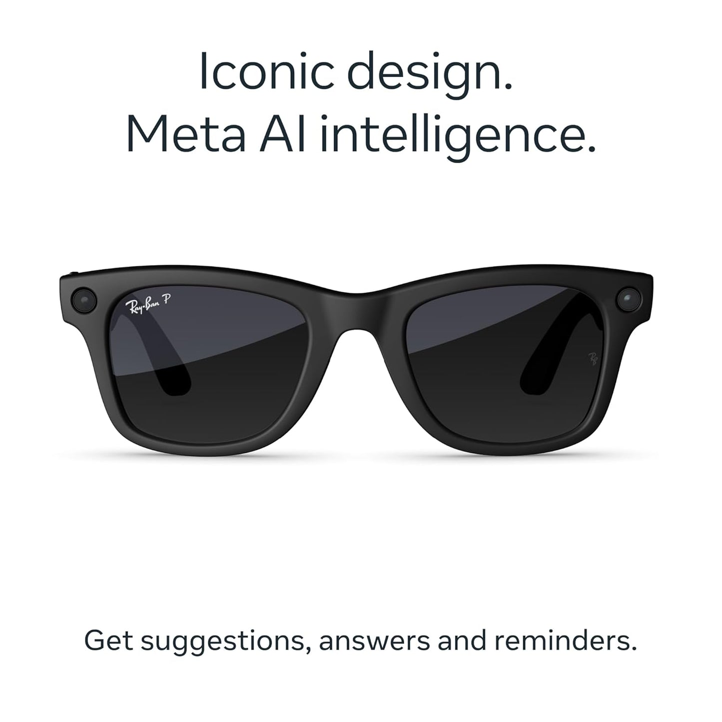 Ray-Ban Meta (Gen 2), Wayfarer, Matte Black | Smart AI Glasses for Men, Women — 2X Battery Life — 3K HD Resolution — 12 MP Ultra-Wide Camera, Audio, Video — Polarized Gradient Graphite Lenses