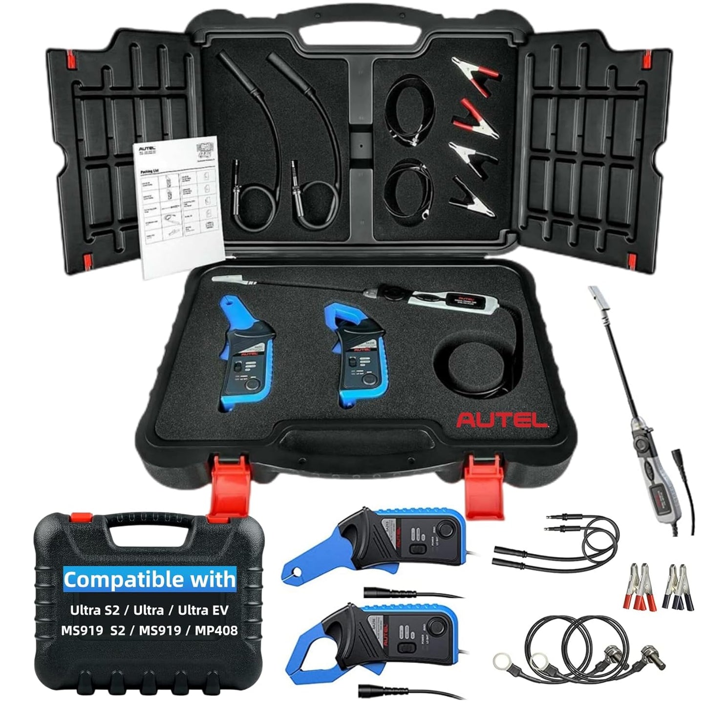 Autel MaxiSys MSOAK Oscilloscope Accessory Kit, Compatible with Autel Scanner Ultra S2/ Ultra/ MS919/ MP408, Includes 65/650A Current Clamps, Coil On Plug Probe, HT Extension Lead and Battery Clip