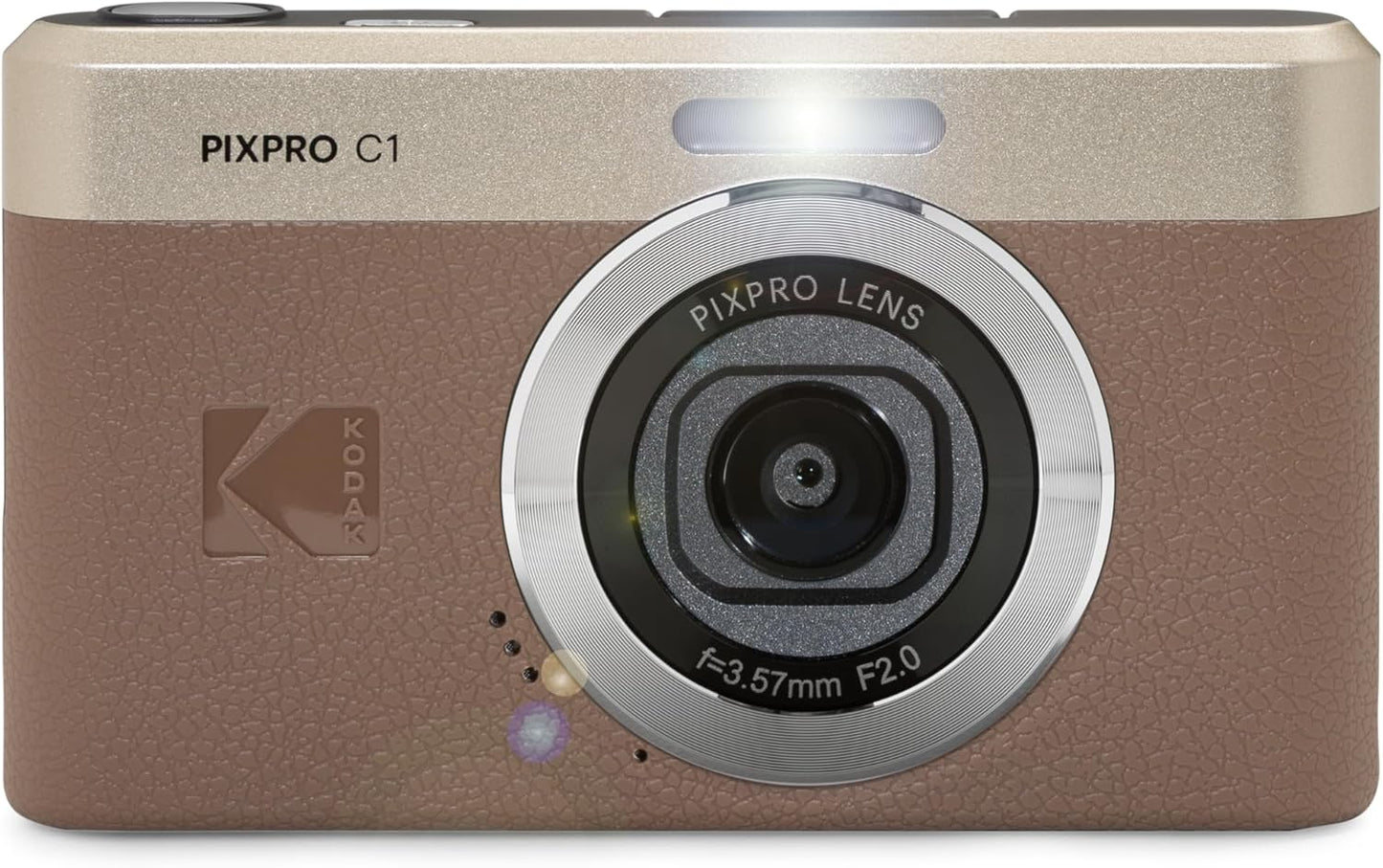 Kodak PIXPRO C1 Digital Camera, 13MP Compact Point & Shoot with 4X Optical Zoom, 180 Degree Flip Screen, 1080p HD Video, Brown