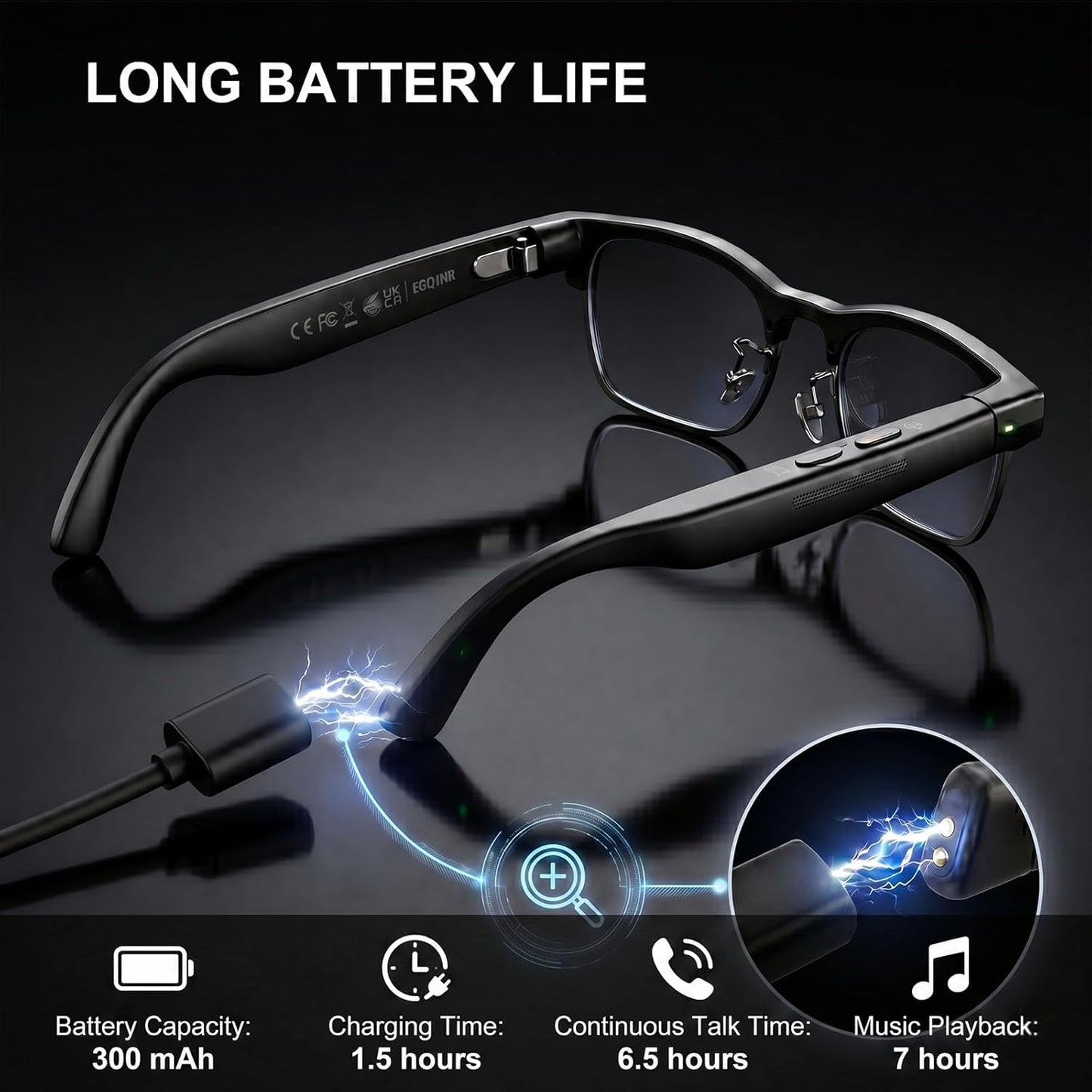 AI Smart Glasses with Camera, 8MP Camera Glasses for Life Vlog Travel Work, 4K Video Recording glasses for Women Men, Real-Time Translation, Voice Assistant, Calls, Bonus Blue Light Lenses Included