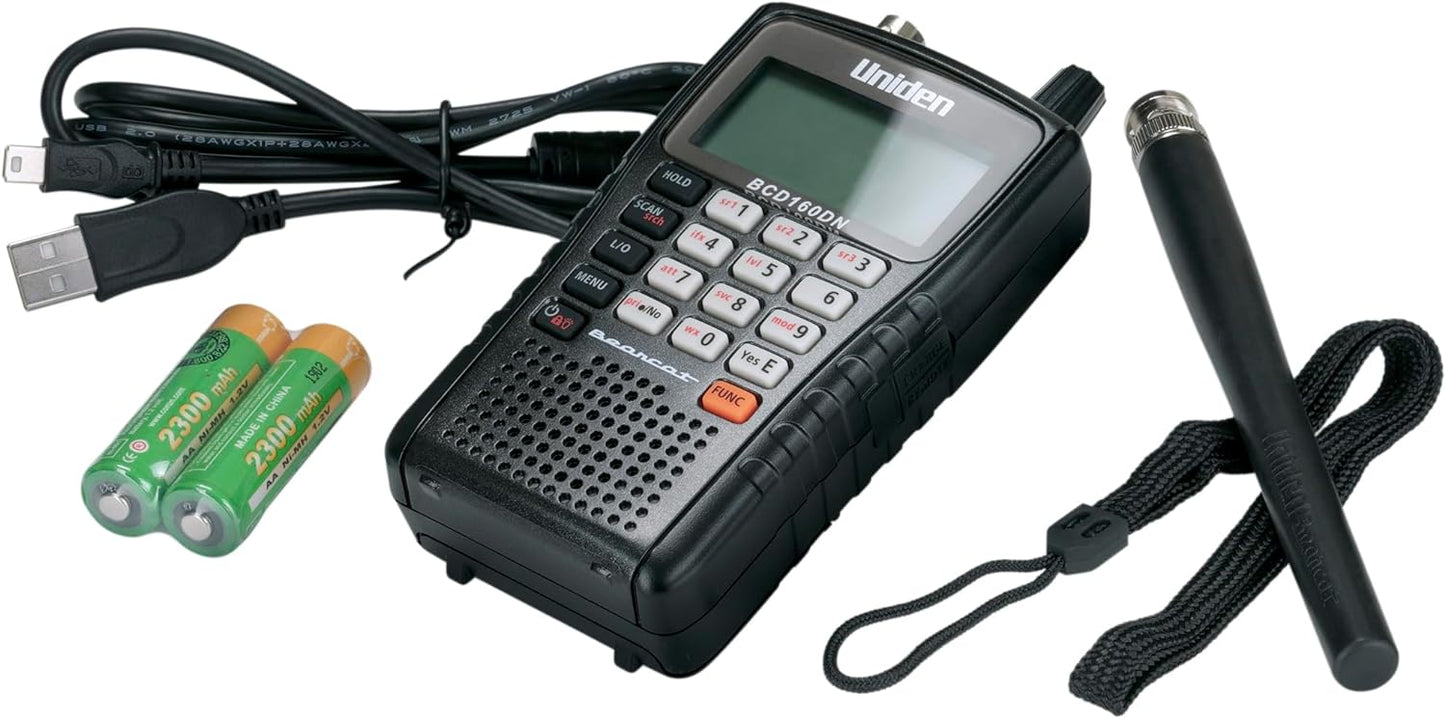 Uniden Bearcat BCD160DN Handheld Digital Scanner, Exclusive Features, Band Scope Rapid System/Channel Number Tagging, Narrow-Band Reception, and Search Features to Detect Signals Faster Than Ever