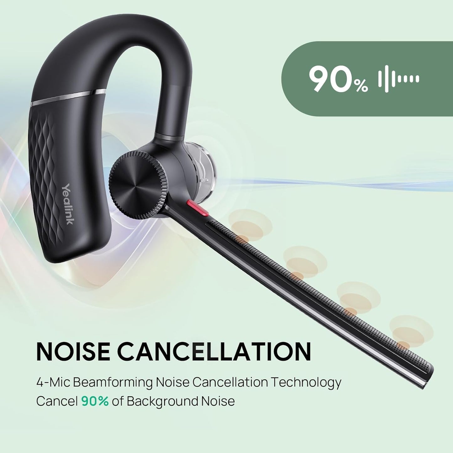 Yealink BH71 Pro Bluetooth Headset with USB-C/A Dongle, Teams Certified, Wireless Earpiece for Cell Phone,PC,Laptop,Noise Cancelling Microphone, Adjustable Ear Hook