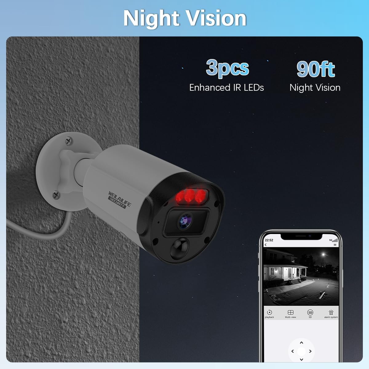 【All-in-One Security System】 4K Outdoor Wired Security Camera System, Home Video Surveillance Systems, Wired Cameras for Home Security