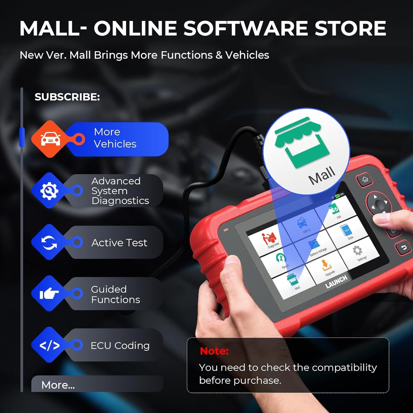 Launch CRP129X Plus 2026 OBD2 Scanner Diagnostic Tool, All System Car Scanner, 8 Reset Injector Coding/Throttle/SAS/Oil/EPB/BMS/TPMS Reset Diagnostic Scanner for All Cars, Free Update Scan Tool