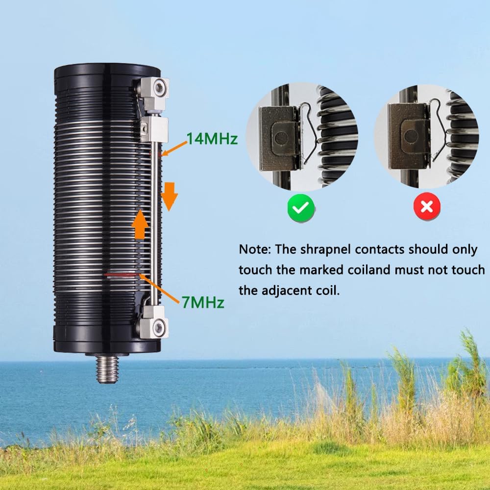JPC-12 HF Antenna for Ham Radio, 7MHz-50MHz All Band Vertical Antenna with Slide Regulator, 40m-6m(131.23ft-19.68ft), 8 Bands, QRP Compatible, Portable for Outdoor Use