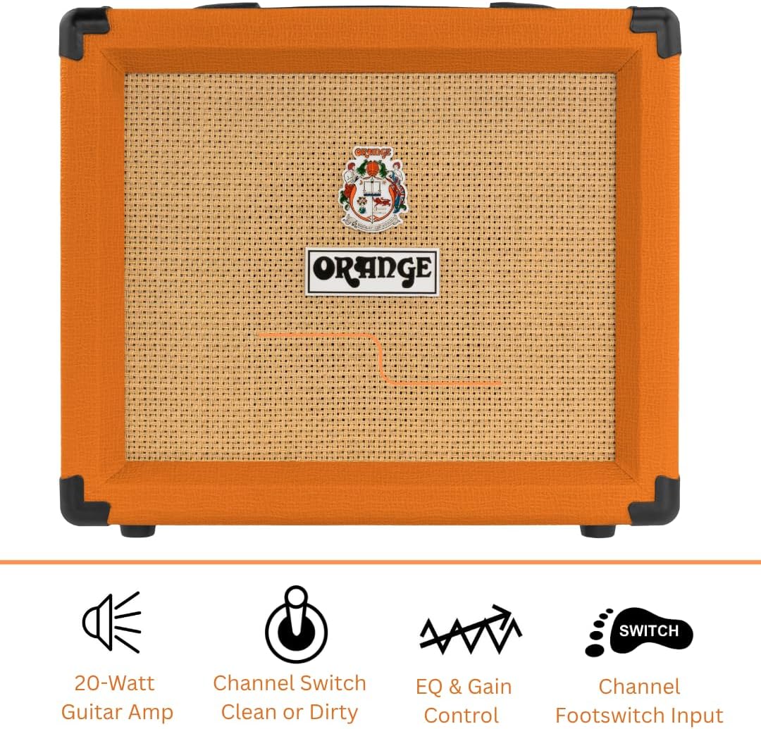 Orange Crush 20 20W 8" 2-Channel Guitar Amplifier and Speaker Combo, Orange