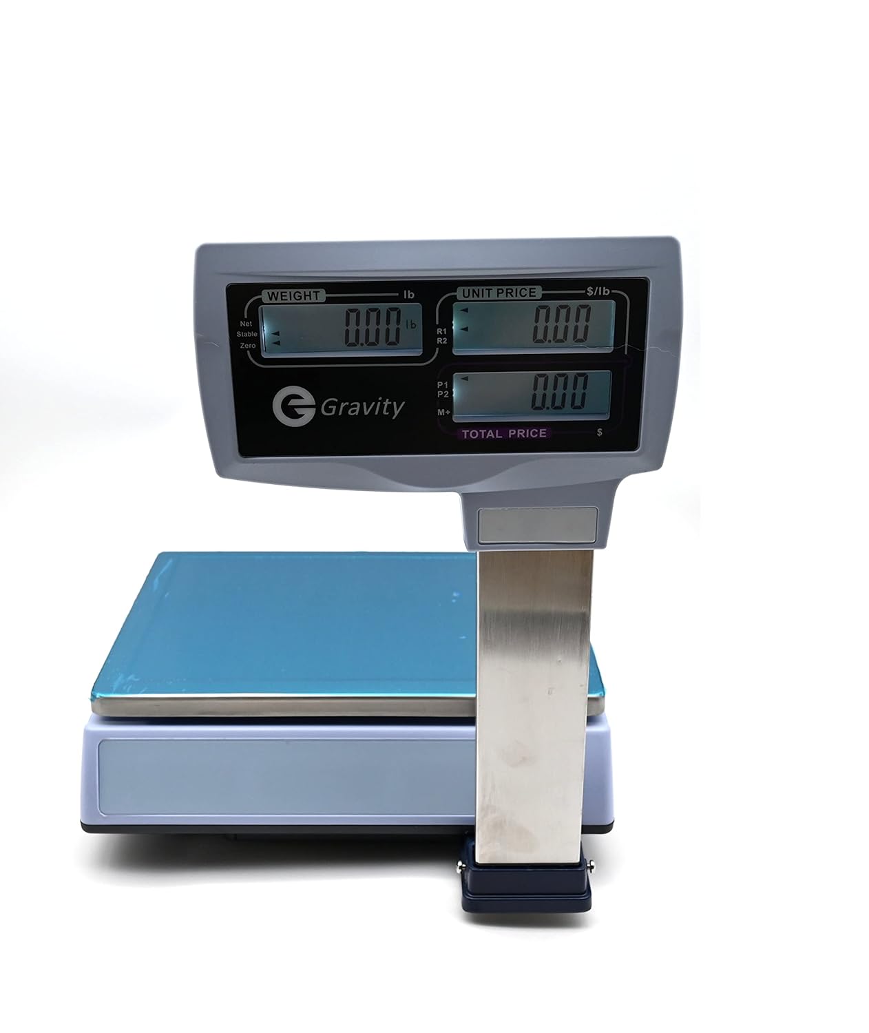 NTEP Legal for Trade Price Computing Scale with Pole Display, 30lb / 60lb Capacity, 0.01lb / 0.02lb Resolution, Dual Range for Increased Accuracy
