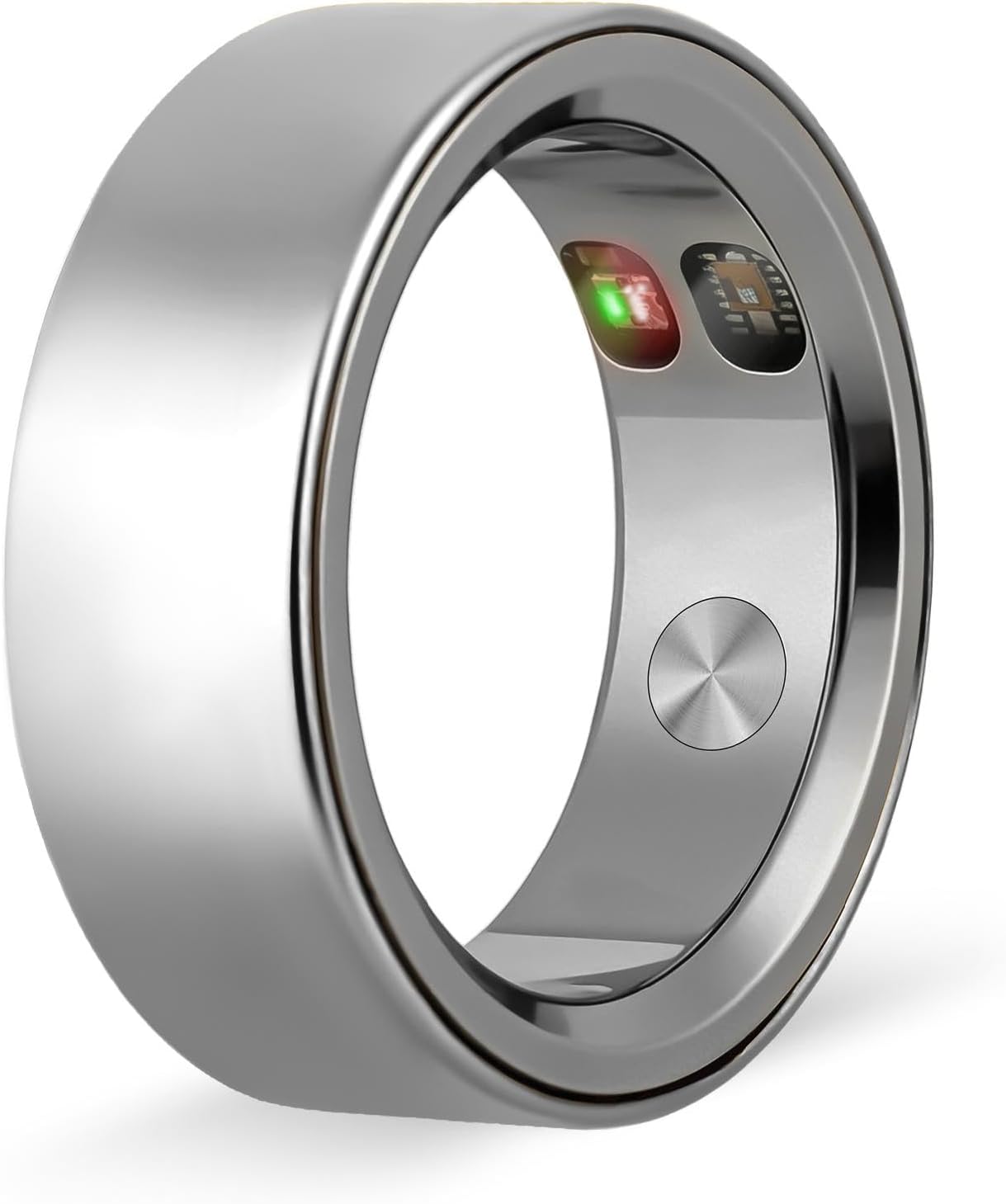 XUV Silver Rings for Women, Waterproof Fitness Tracker Ring with Heart Rate, Blood Oxygen, Sleep, Step Counting, Vibration Alerts AI Smart Ring for Men, No APP Fee for iOS & Android (Silver, 9)