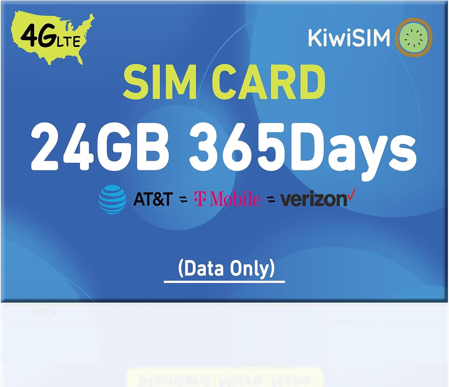 Data SIM Card 24GB 365Days, 4G LTE SIM Card Support for AT&T, T-Mobile and Verizon, USA Data Card for Security Camera/Router/Mobile WiFi Hotspot, No Contract, 3-in-1 Sim Kit(Activate Needed)