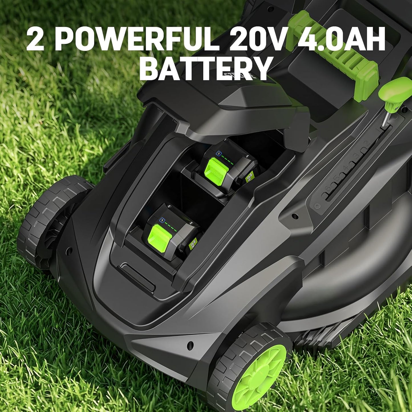 STEELITE 40V(2×20V) 17-Inch Cordless Lawn Mower Combo, Brushless Electric Mower, 12-Inch Weed Wacker & 500CFM Leaf Blower, with 4 Batteries and 3 Chargers - Shipped in 2 packages, delivery separately.