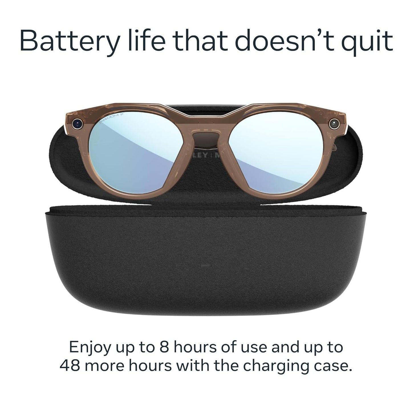 Oakley Meta HSTN, Brown Smoke | Smart AI Glasses for Men, Women — Performance for Sports, Athletes — Camera, Audio, Video — 8 Hour Battery — 3K HD Resolution — Deep Water Polarized Lenses