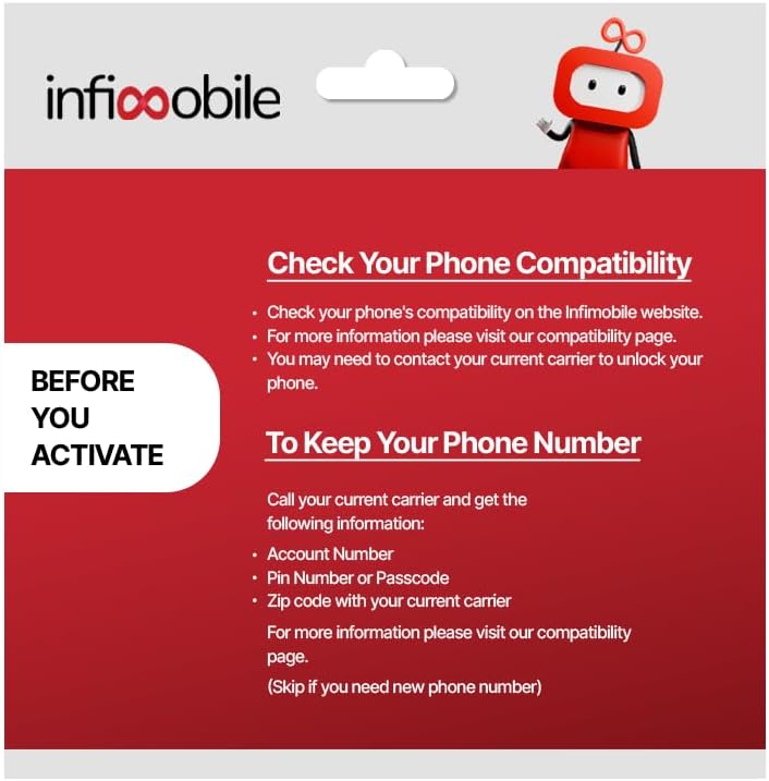 $12.50/Month | Infimobile Prepaid Unlimited Plan: 12 Months | 15GB High-Speed Data Per Month | Unlimited Data Talk & Text | Prepaid Plan Service SIM Card | Nationwide Coverage | 4G, 5G Network
