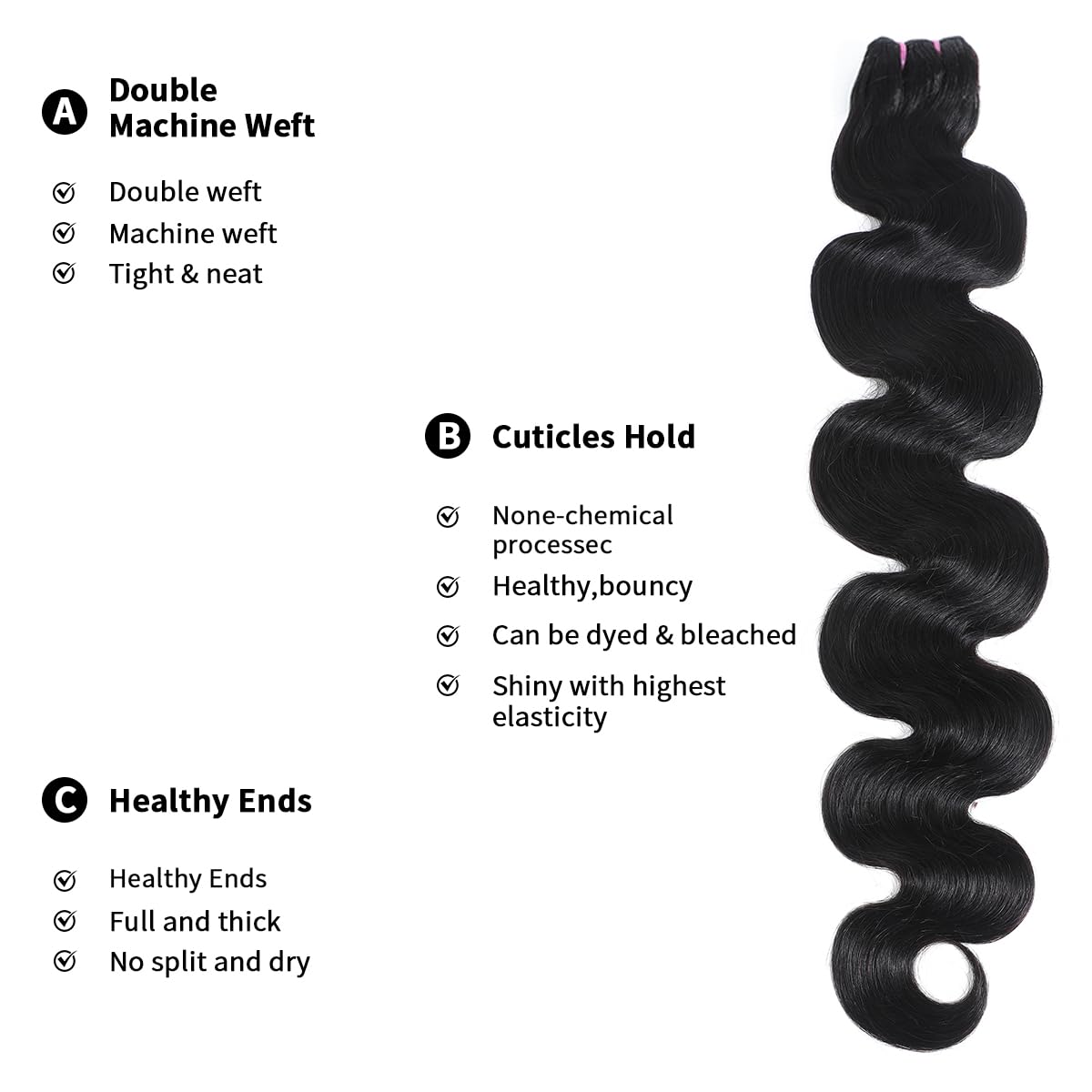 15A Raw Human Hair Bundles 18 20 22 24 Inche Body Wave Human Hair,Triple Lifespan Indian Virgin Hair,No Tangle Shedding,Multiple Washes Keep Texture Silky Soft