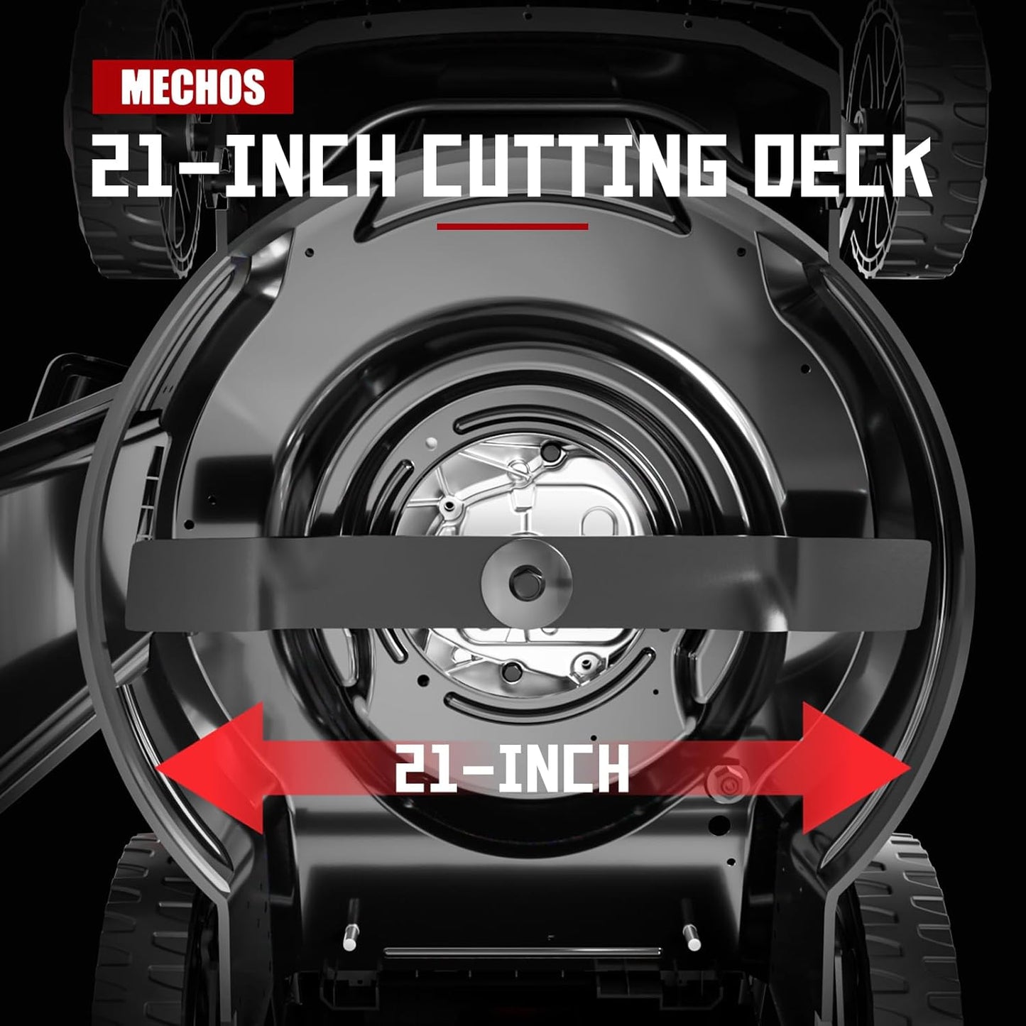 MECHOS 21 Inch 201cc 4-Cycle Engine 3-Position Cutting Height Adjustment 3-in-1 Gas Walk Behind Self Propelled Lawn Mower, Black