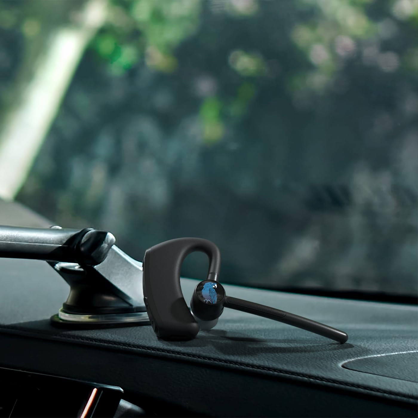 BlueParrott M500‑XT Mono Bluetooth Headset, 93% Noise‑Cancelling AI‑Powered Dual‑Mic, Open‑Ear Design for Rideshare & Delivery Drivers, IP54‑Rated, 11 Hours Talk Time, Black