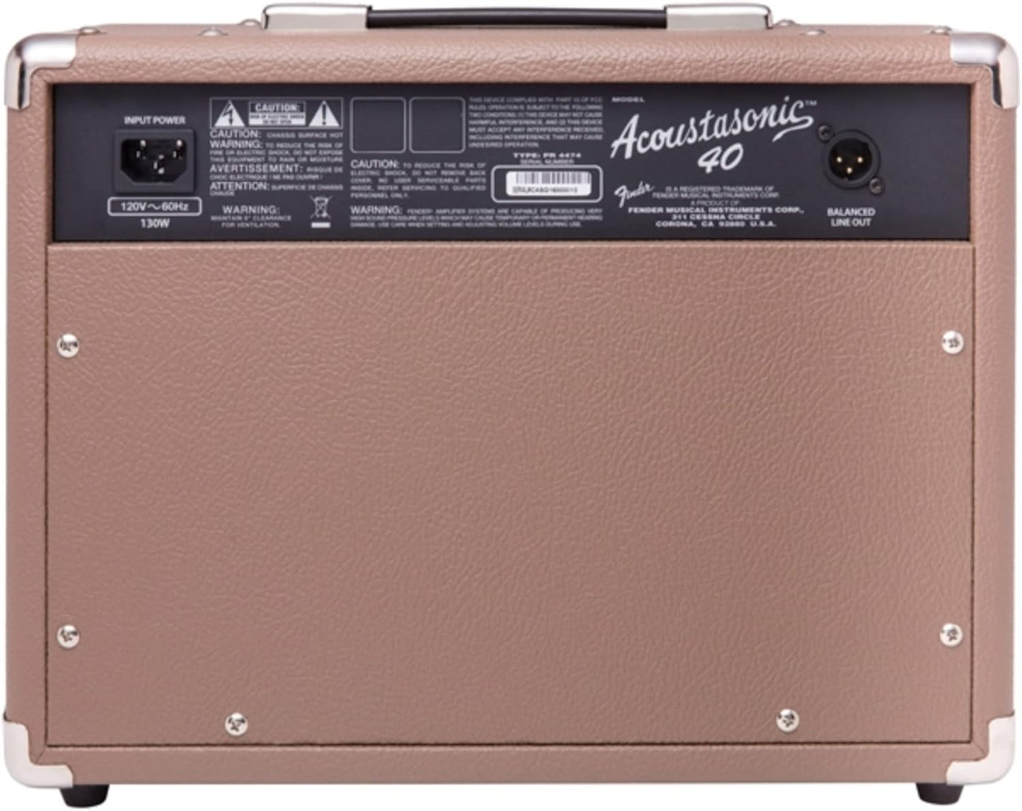 Fender Acoustasonic Guitar Amp for Acoustic Guitar, 40 Watts, with 2-Year Warranty 2x6.5 Inch Speakers, Chorus Effect, Dual Front-panel Inputs, 9.8Dx17.6Wx15.5H Inches, Brown/Wheat