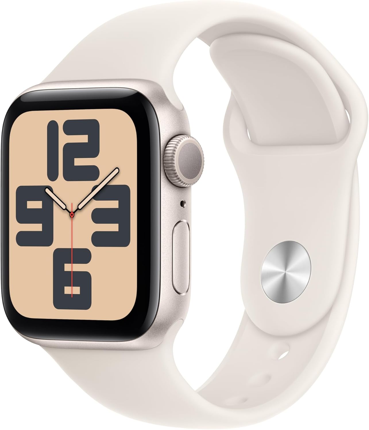 Apple Watch SE (2nd Gen) GPS 40mm Smartwatch with Starlight Aluminum Case with Starlight Sport Band S/M. Fitness and Sleep Trackers, Crash Detection, Heart Rate Monitor, Retina Display