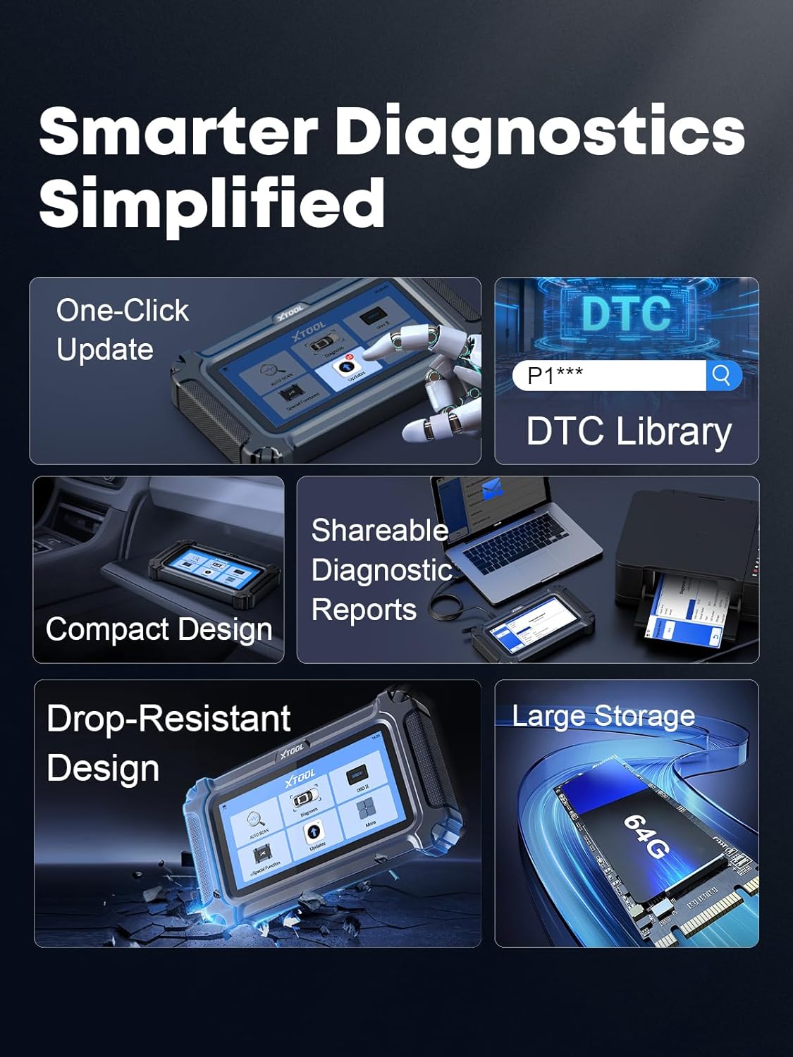 XTOOL D6 OBD2 Scanner Diagnostic Tool with Lifetime Free Updates: 2026 Full System Scan Tool with 15 Resets, Crank Sensor/Throttle Relearn, EPB, Oil Reset, ABS Bleed, FCA & CAN FD, Upgrade of D5S