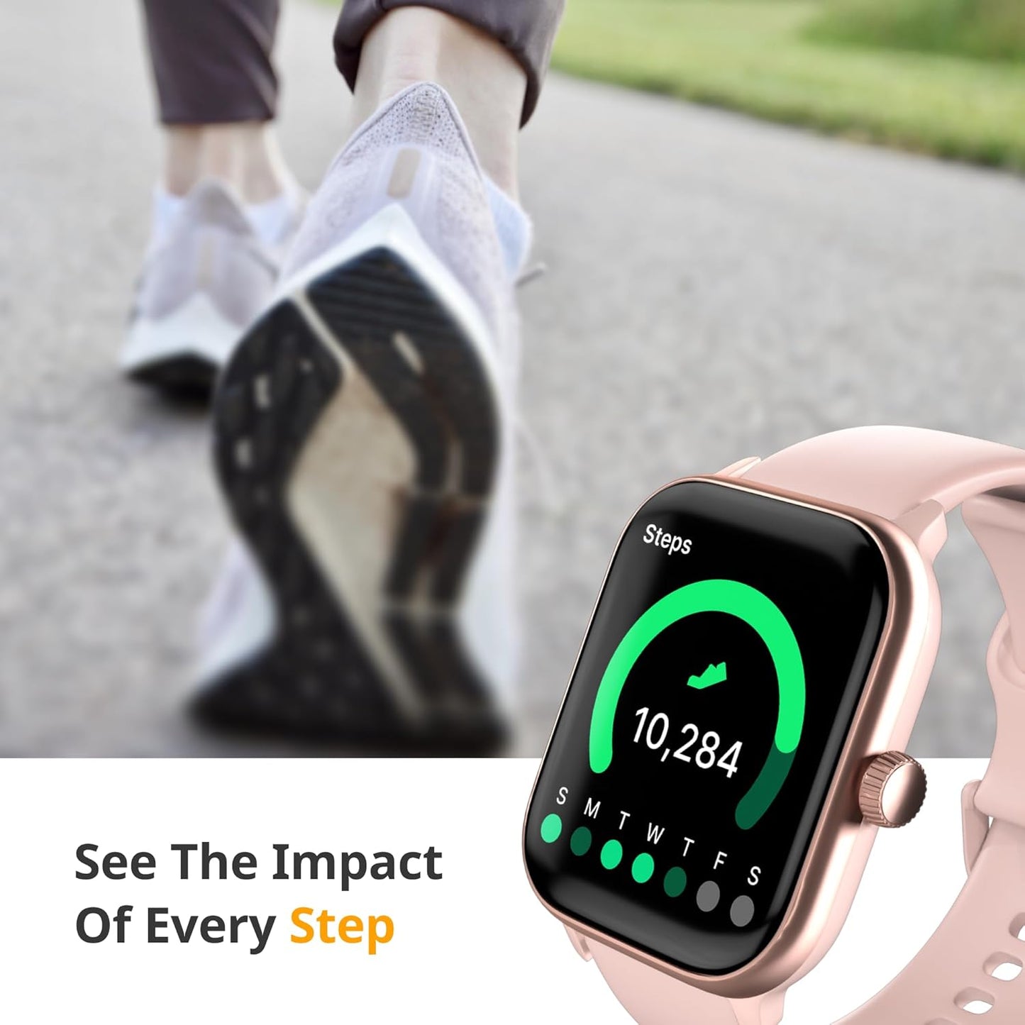 Spade & Co Health Smartwatch 4 - Smartwatch for Men & Women, Heart Rate, Sleep & SpO2 Monitor, Pedometer, Fitness Tracker, Answer/Make Calls IP68 Waterproof iOS & Android Compatible