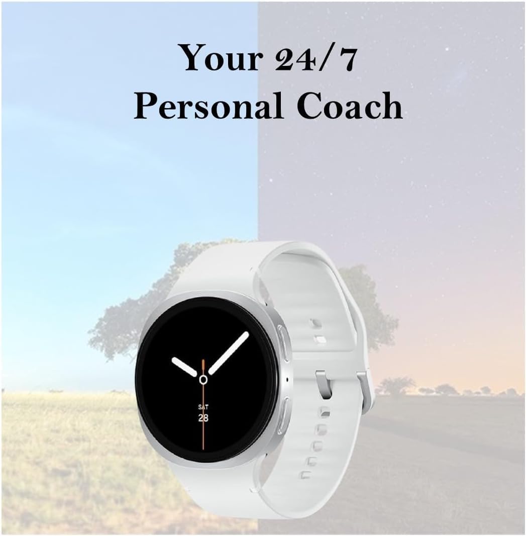 Samsung Galaxy Watch 8 (2025) Bluetooth Smartwatch, Intl Version – Fitness & Sleep Tracking,Heart Rate Monitor, Android Compatible (Not for iOS) – with Extra Hybrid Band (Silver, 44mm)