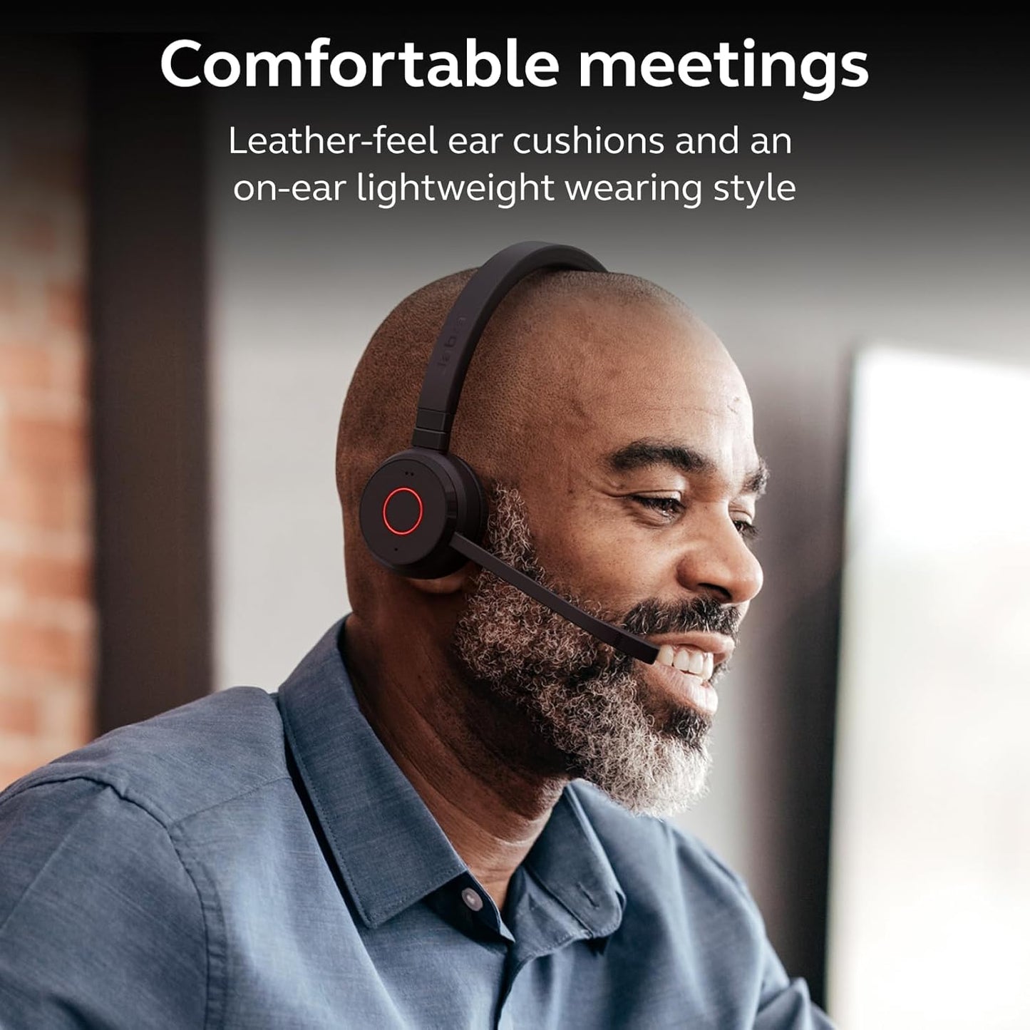 Jabra Evolve 65 TE (Third Edition) Wireless Single-Ear Headphones - Noise-Canceling Mic, 16 hrs Battery Life, Dual Connectivity, Works with All UC Platforms Like Zoom & Google Meet, Black