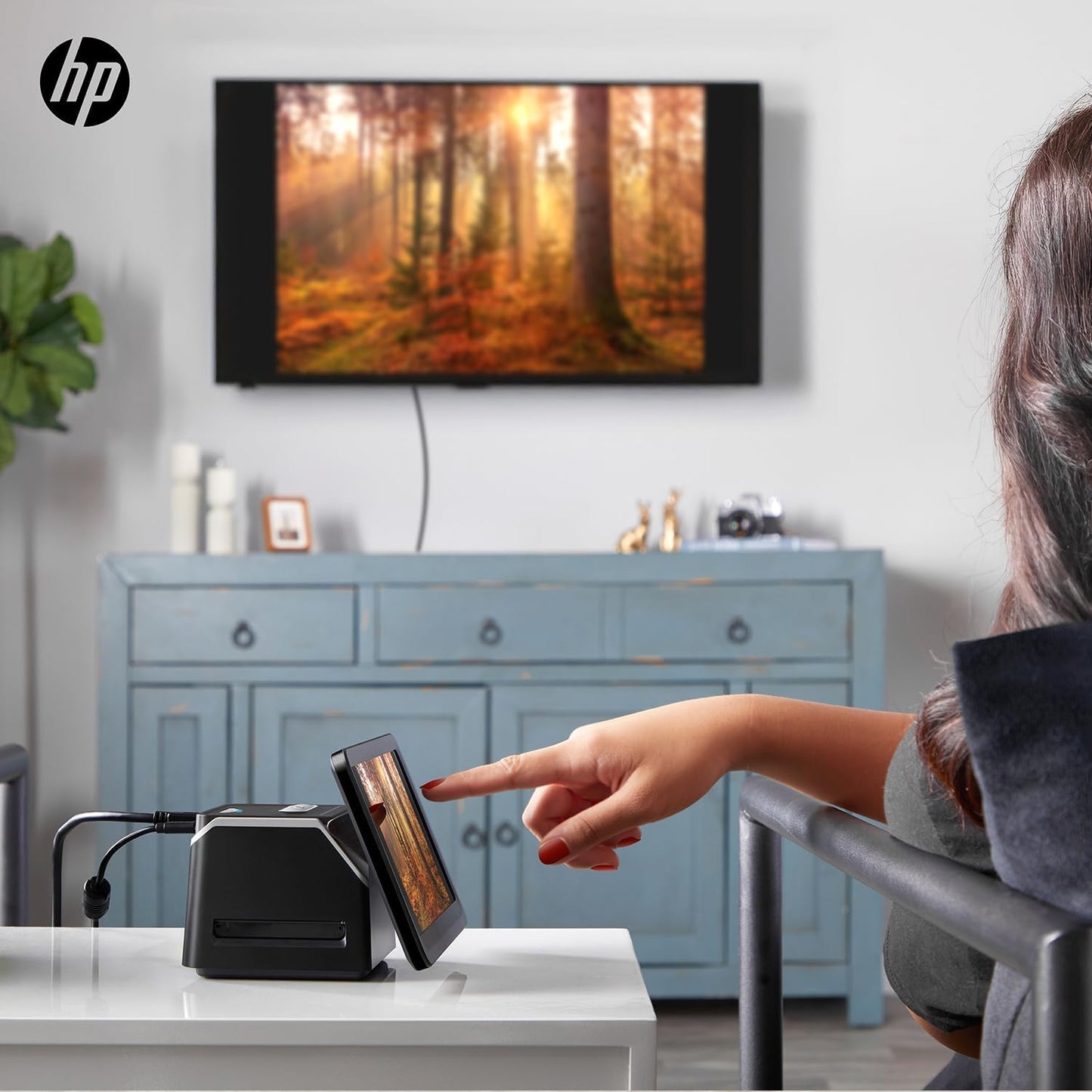 HP Touch Screen Film & Slide Scanner - 7 in LCD, 13 MP, USB & HDMI - Touch LCD Preview & Edit - Photo Scanner - 13 MP Clarity - Film to Digital Converter - Quick-Feed & 50mm Adapter - Slide Digitizer
