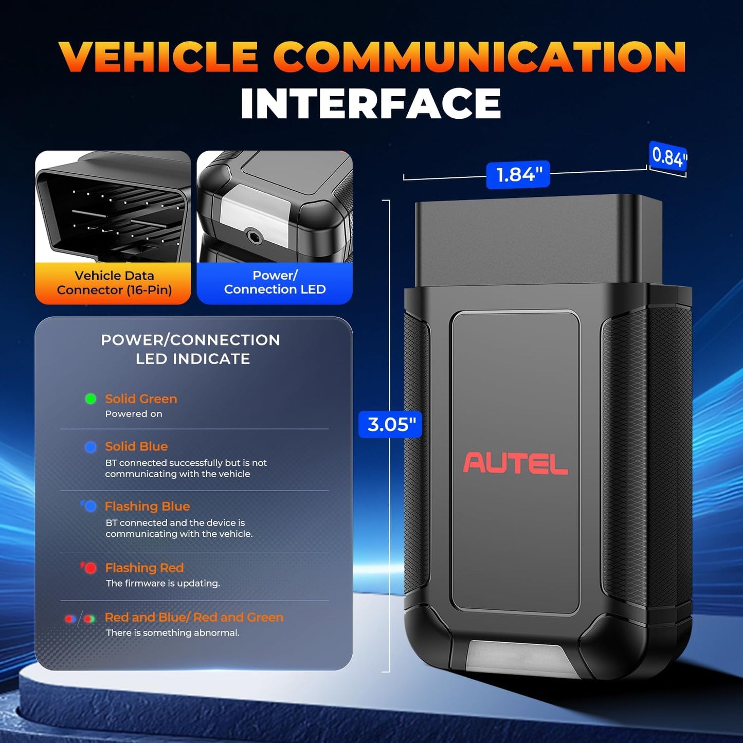 Autel Original MaxiVCI V150 VCI150 OBD2 Bluetooth Adapter, 2026 VCI 150 Car Wireless Communication Interface, Work w/Autel Diagnostic Scanner MK900BT MP900BT MP900Z-BT MP900TS MK900TS MX900TS TS900