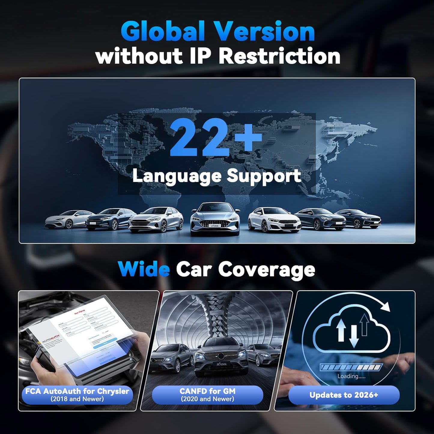 XTOOL D5S OBD2 Scanner with Touchscreen, Code Reader for Cars & Trucks with 16 Resets, Crank Sensor Relearn, Throttle Relearn, EPB, FCA, CAN FD for GM, Engine ABS SRS Transmission Car Diagnostic Tool