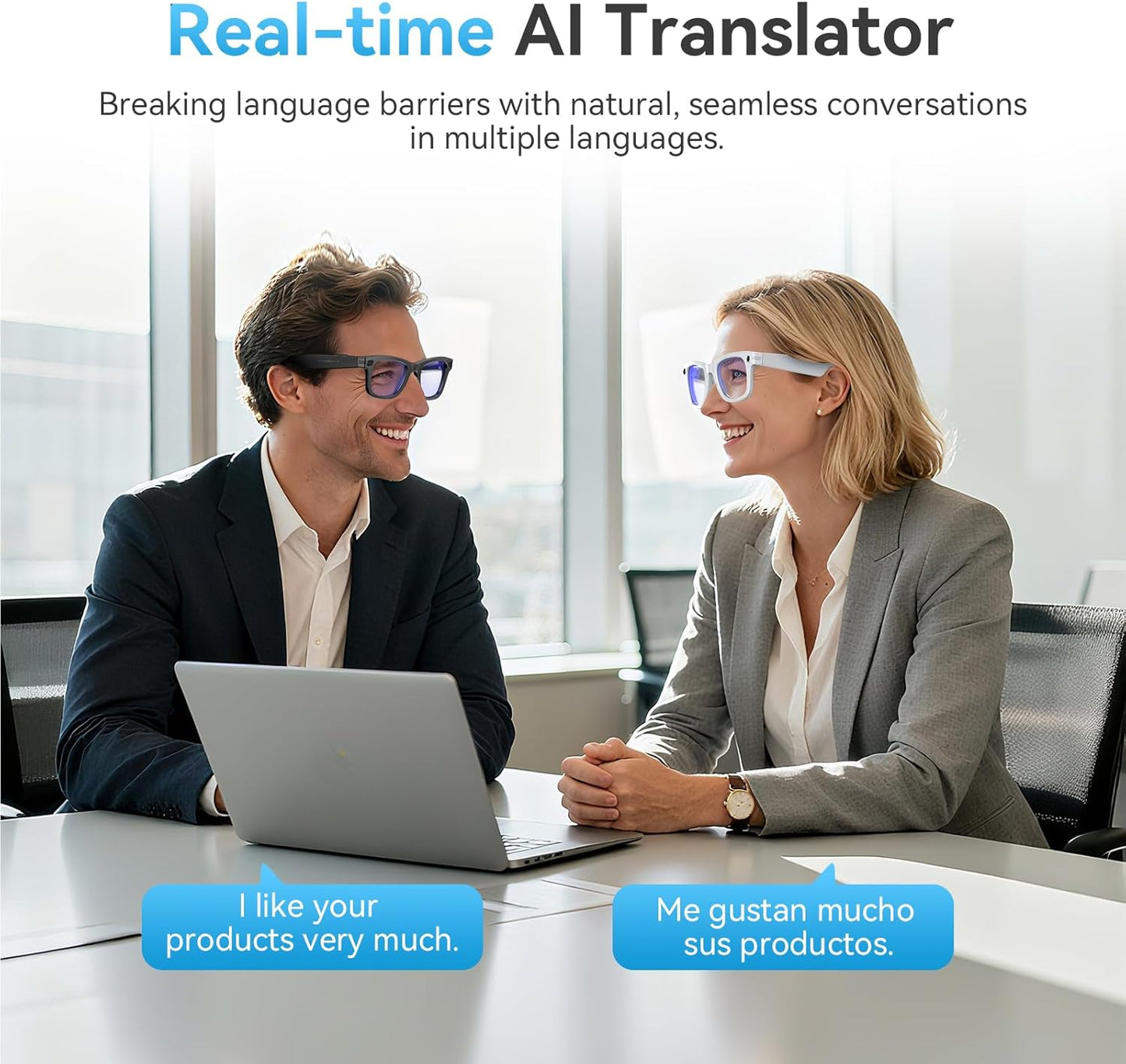AI Smart Glasses for Men Women,8MP 2K HD Camera Glasses,AI Voice Control,AI Photo Recognition,Real-Time Translation,Smart Sunglasses with Bluetooth Call,IP67 Waterproof for Driving,Outdoor,+2 Lenses.