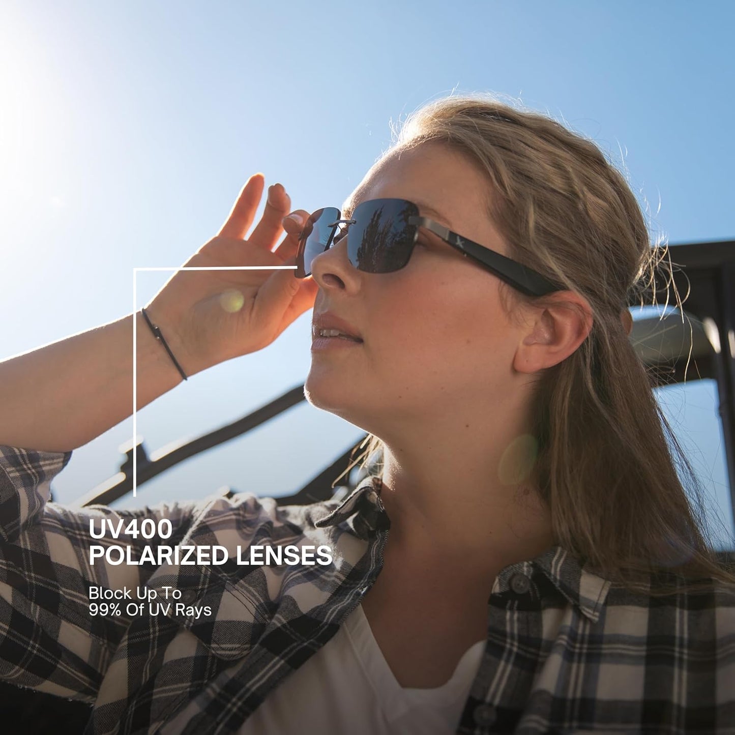 Lucyd Eddie Bauer Smart Glasses for Men Bluetooth Smart Glasses with UV400 Polarized Lenses, Open Ear Speakers & Microphone Horizon (Standard)