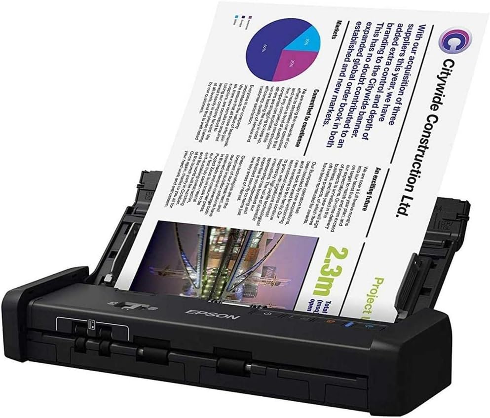 Epson DS-320 Mobile Scanner with ADF: 25ppm, Twain & ISIS Drivers, 3-Year Warranty