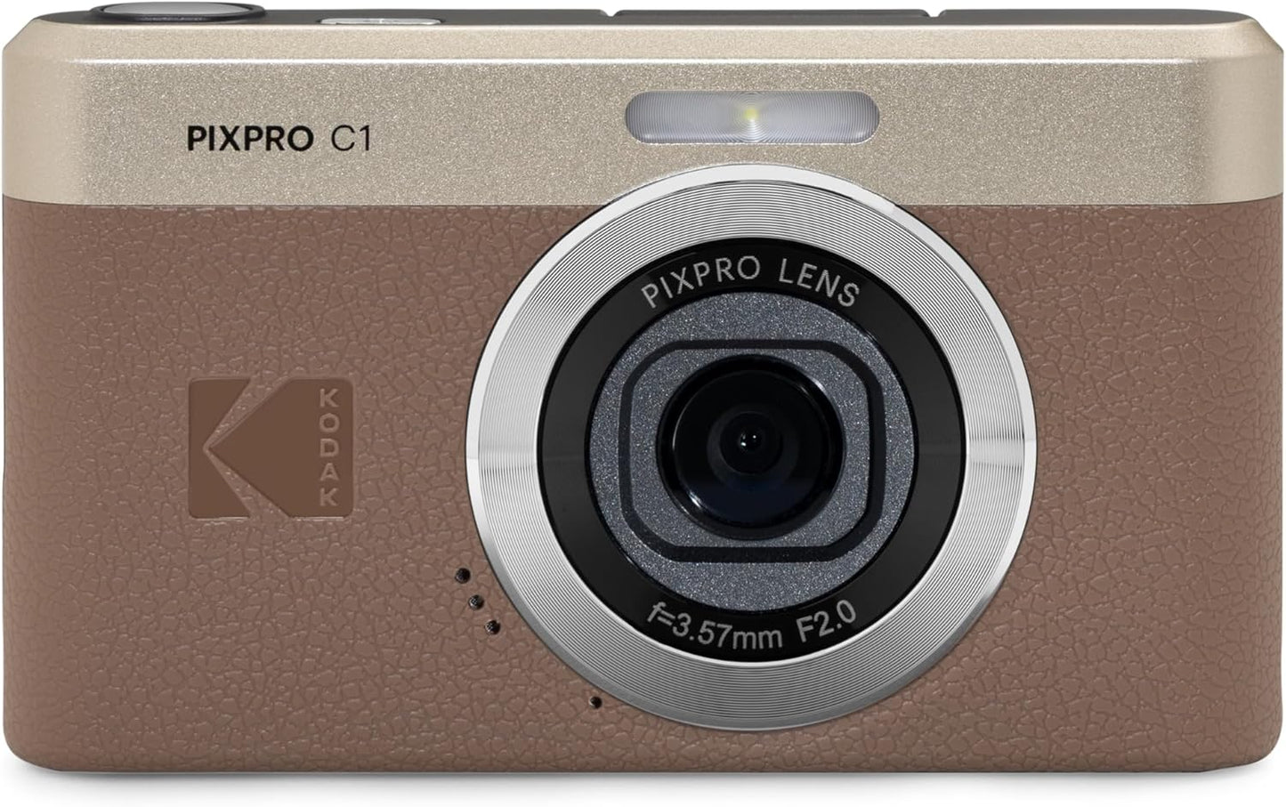 Kodak PIXPRO C1 Digital Camera, 13MP Compact Point & Shoot with 4X Optical Zoom, 180 Degree Flip Screen, 1080p HD Video, Brown